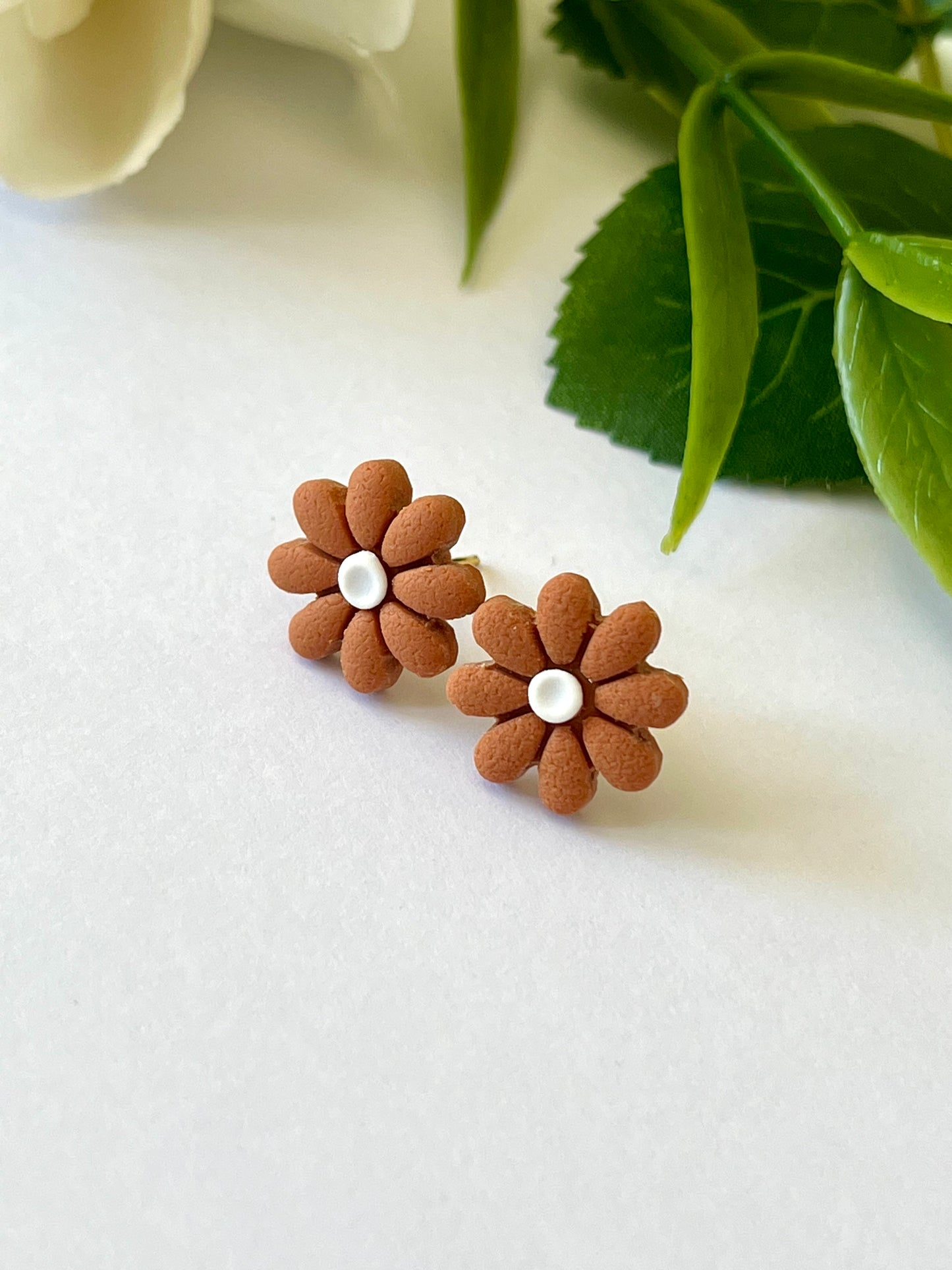 Neutral Flower Studs