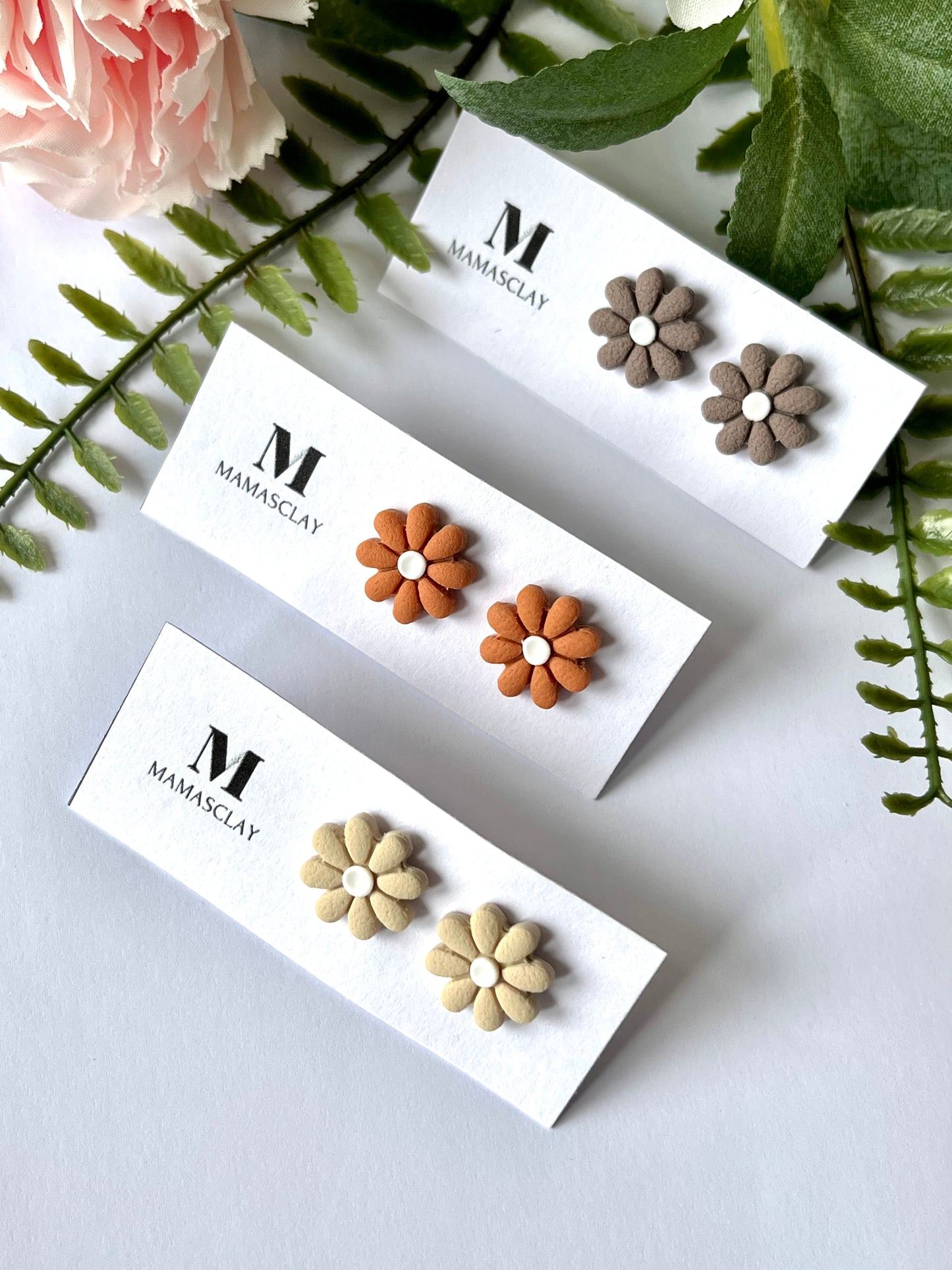 Neutral Flower Studs