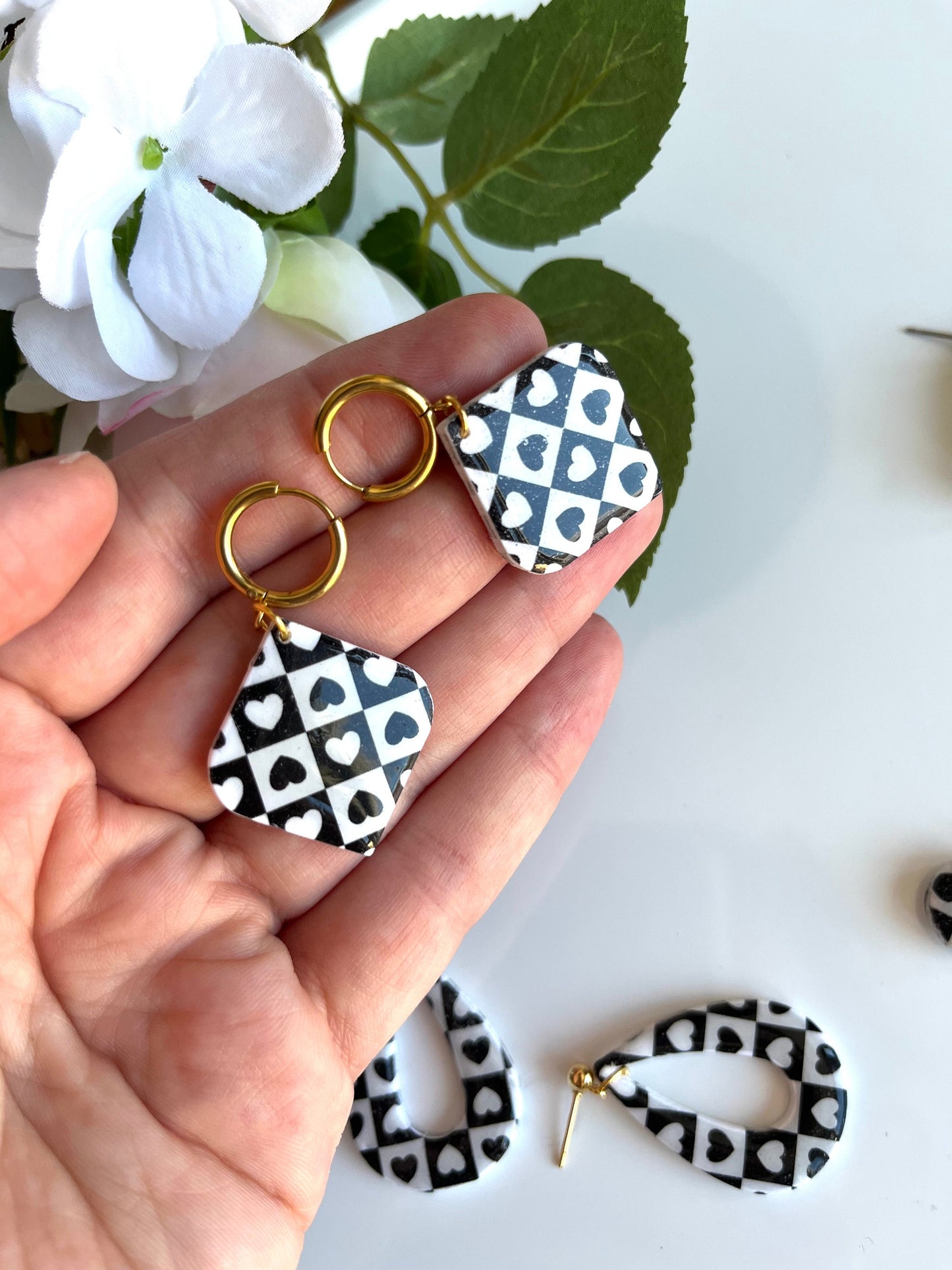 Chequered Heart Earring Collection
